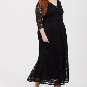 Floor length lace dress